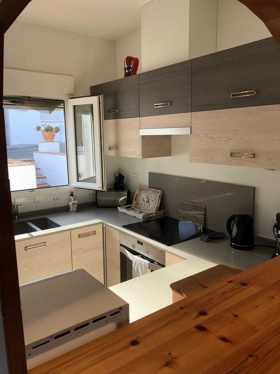 Kitchen from dining area.