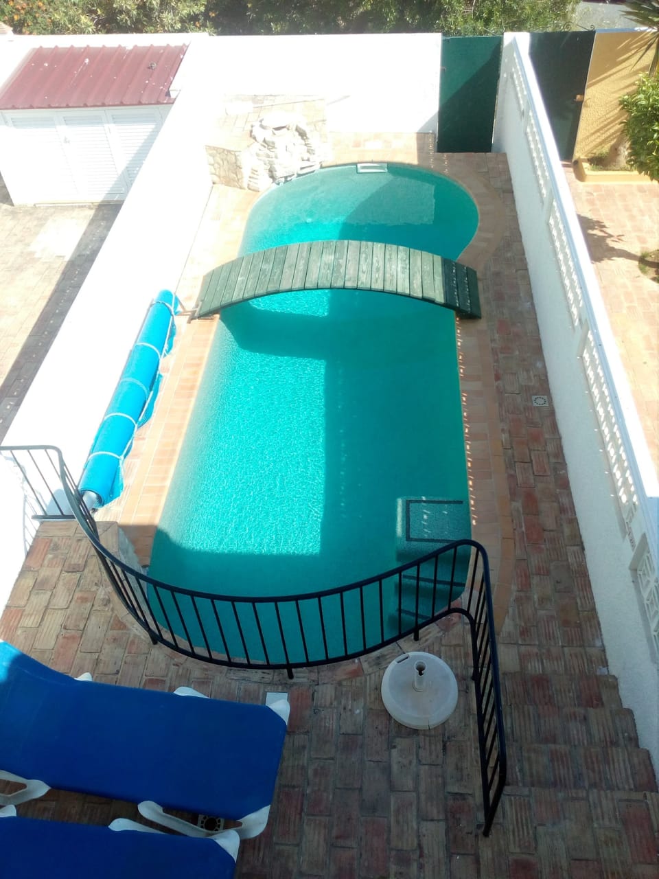 Private Pool, bridge and water feature