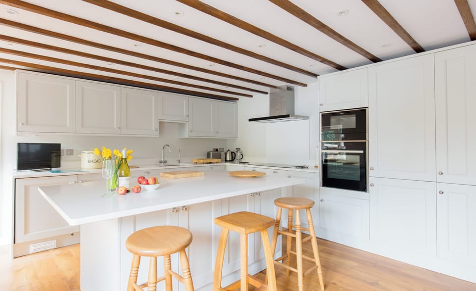Our new Kitchen with integrated Neff hide & slide oven and large induction hob