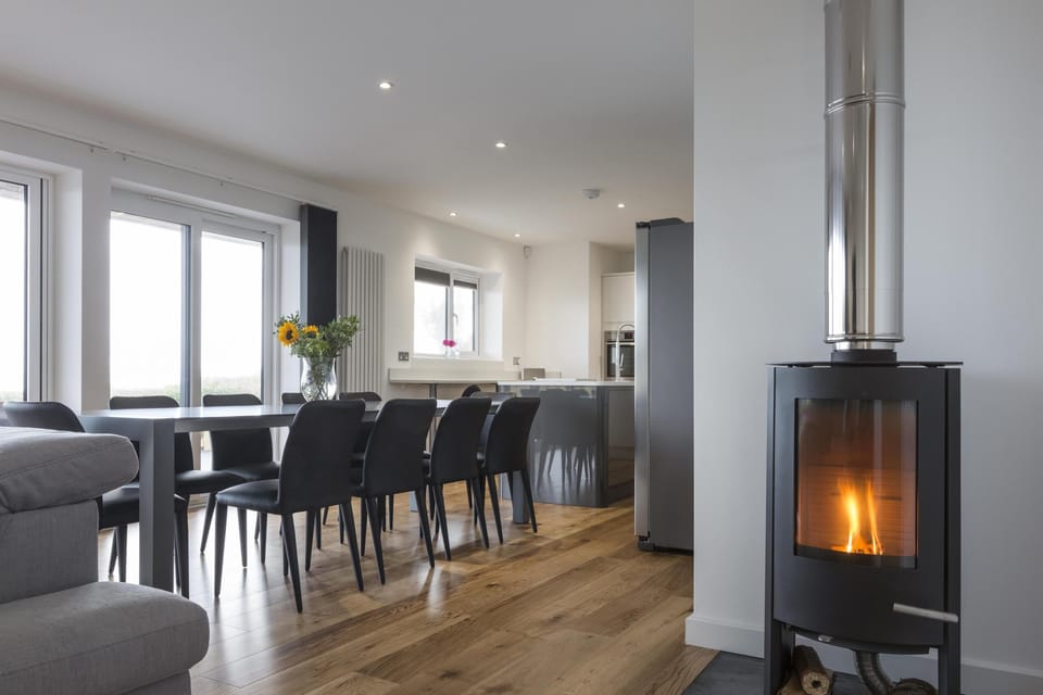 Woodburner for cosy nights in.