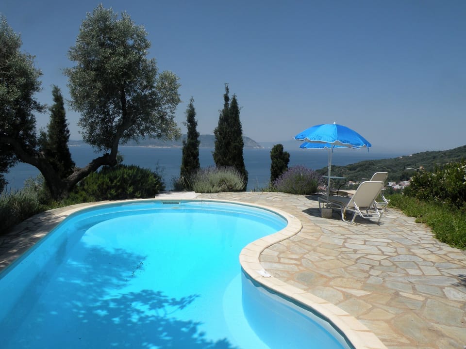 Poolside overlooking the Aegean