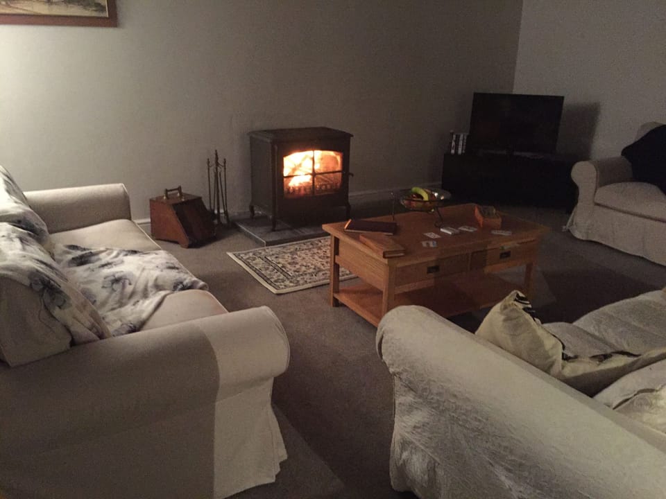 lounge with log burner