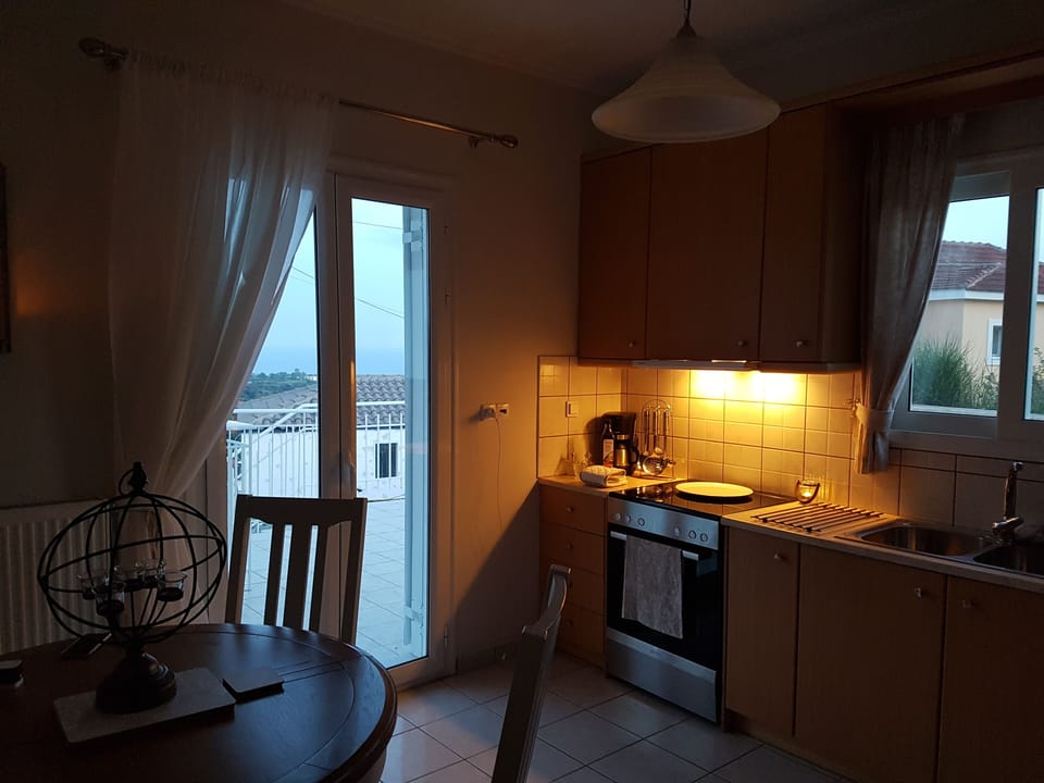 kitchen at dusk