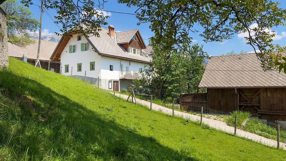 Set on a ridge, the Alpine Retreat has far reaching views across the valley to Kranj and the mountains beyond. 