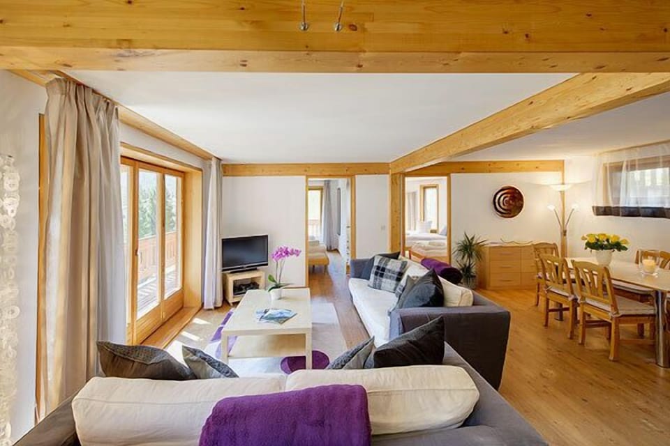 Spacious open-plan living area.