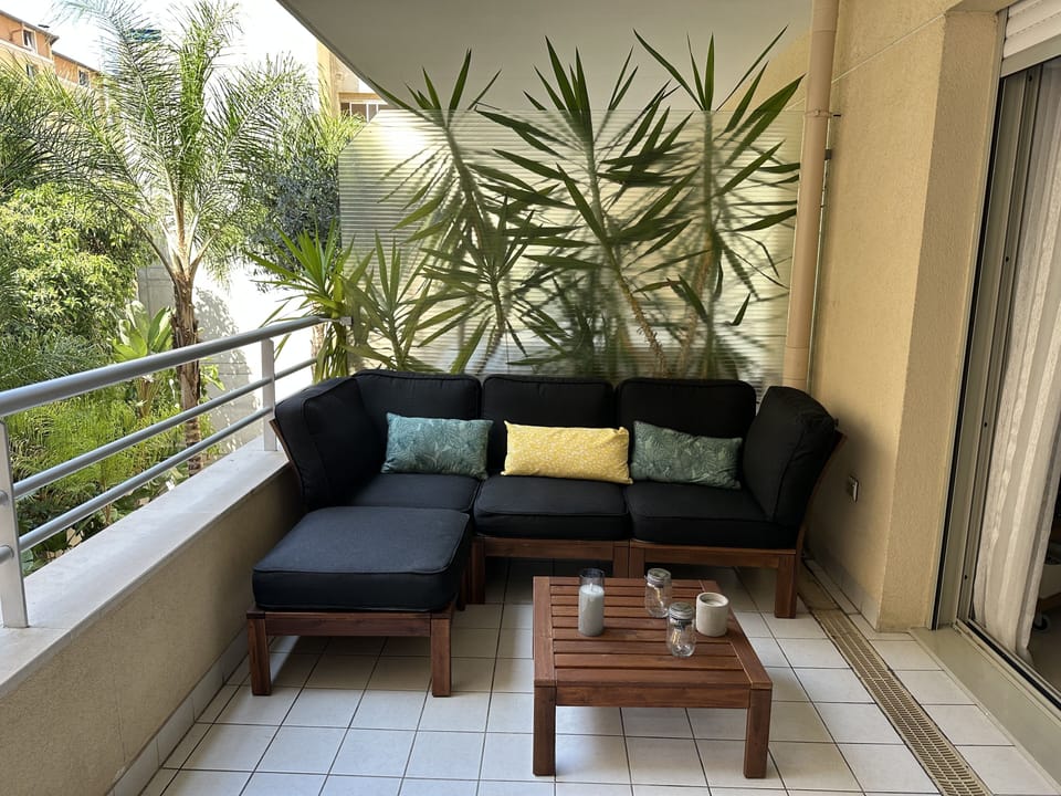 Favourite reading spot on the big balcony….