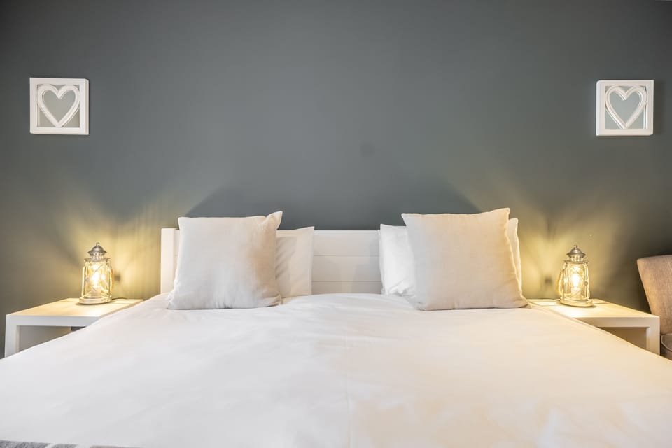 First floor: Master bedroom with a super-king size bed