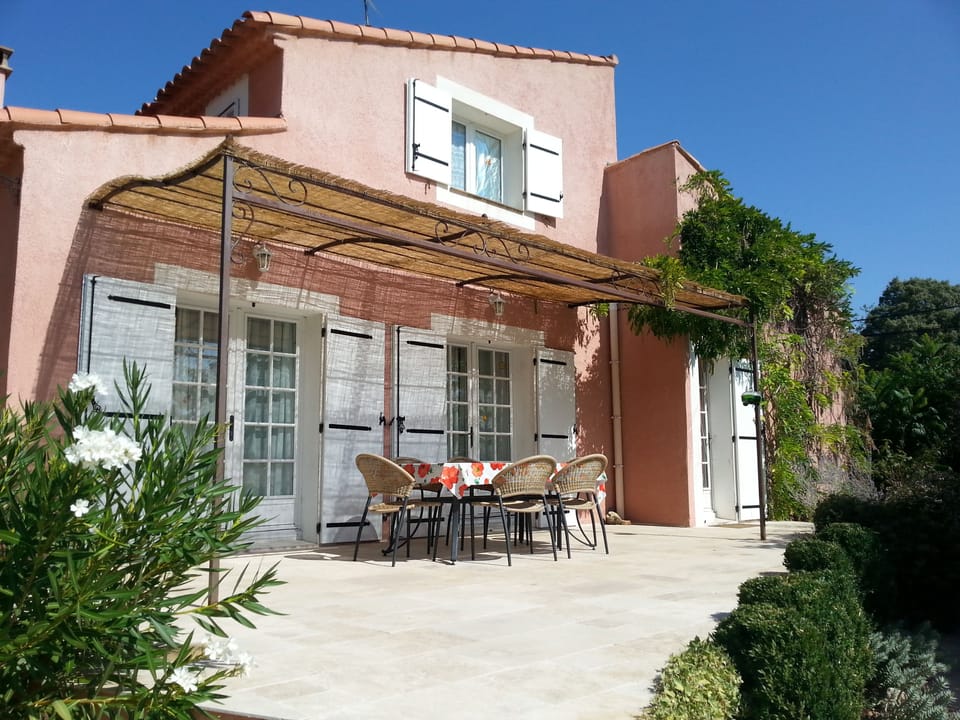 Terrace overlooking the pool.