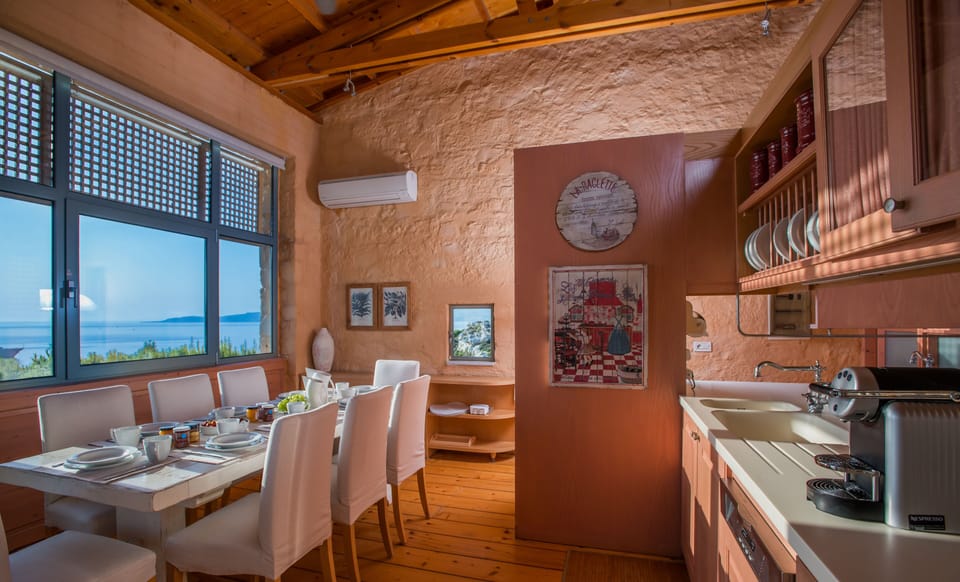 Kitchen overlooking the sea.