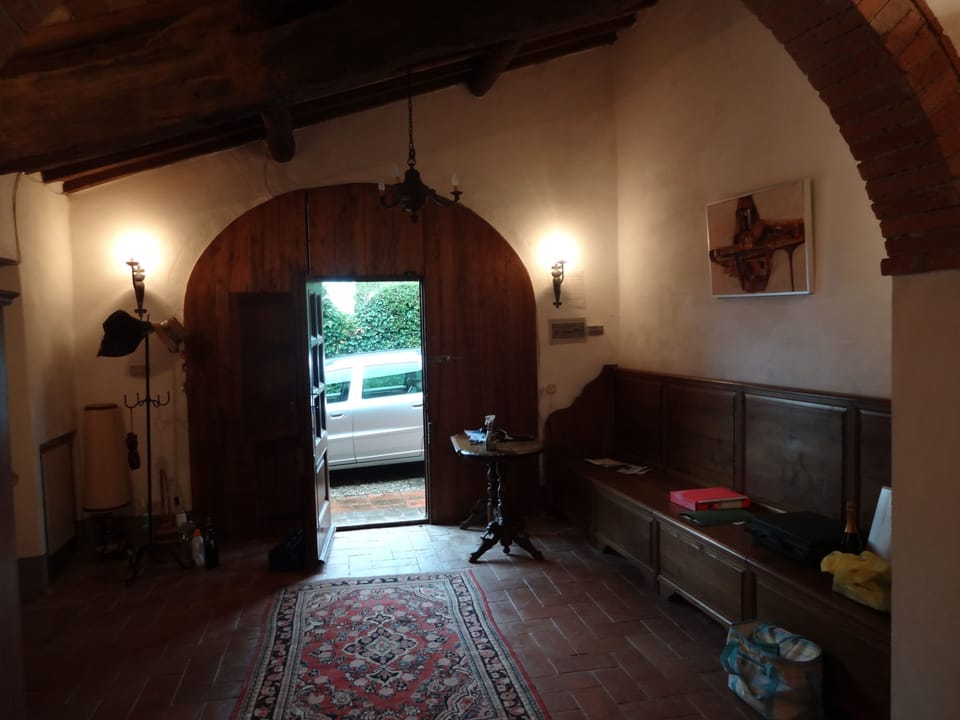 The entrance hall.  Car parked for unloading only please