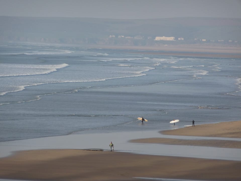 View across Bideford Bay to Saunton Sands