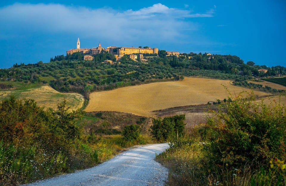 View of Pienza from the Villa entrance