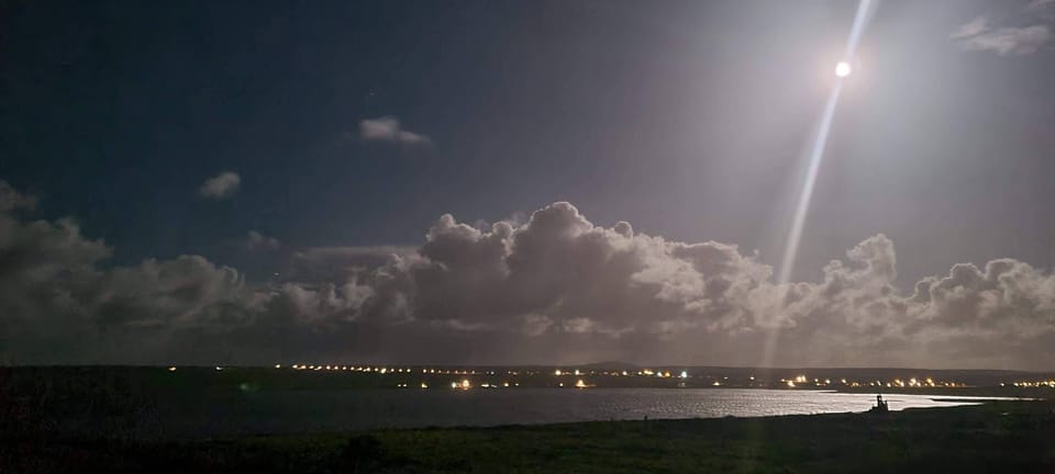 A clear winter evening