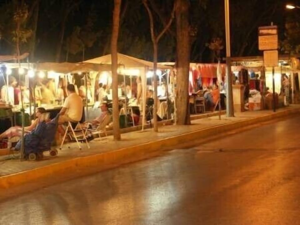 street market, every night in summer.