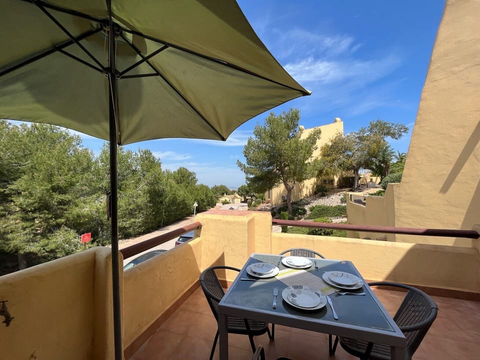 Dining terrace with views to the Mar Menor.