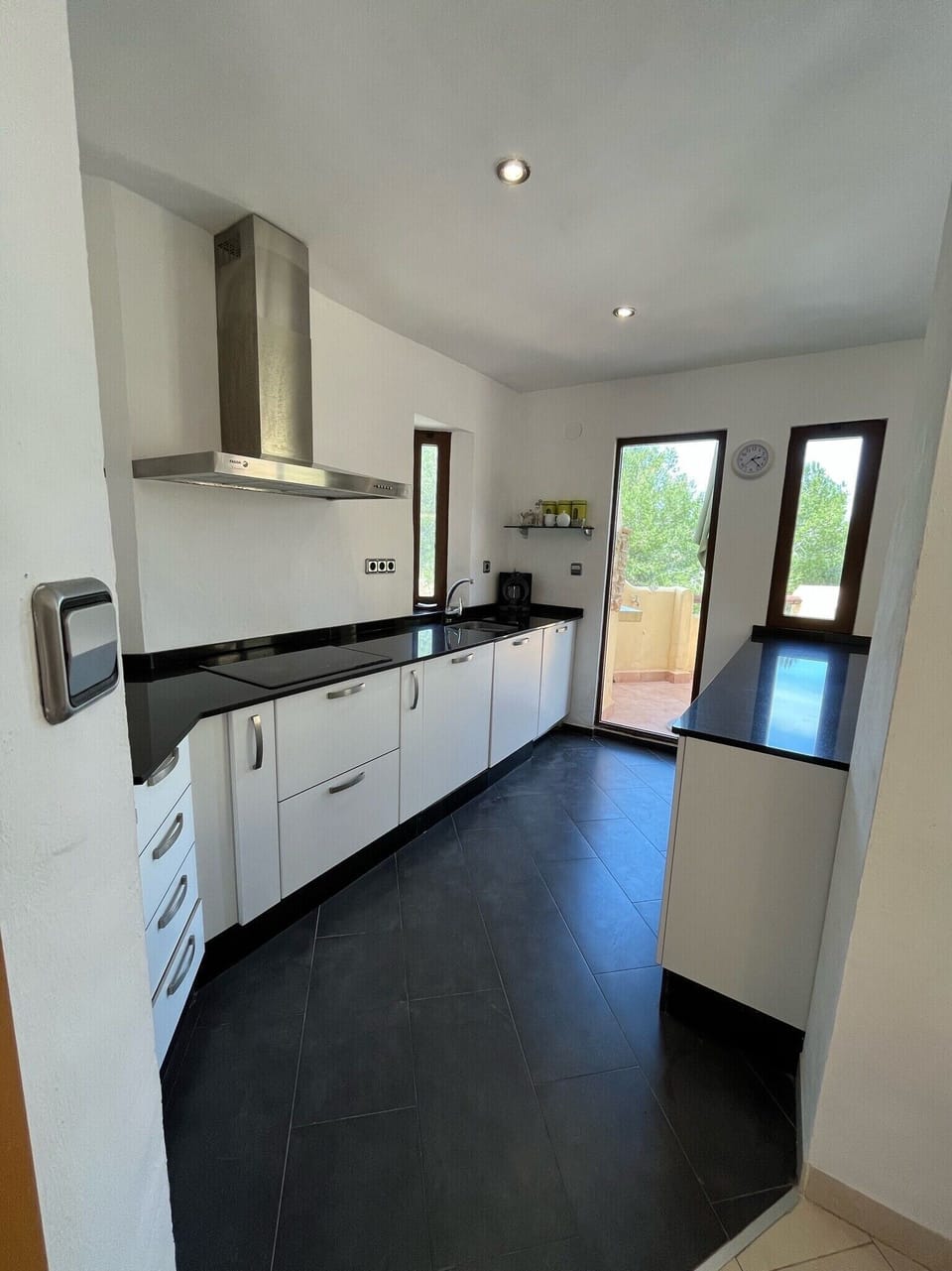 Kitchen with integrated appliances.