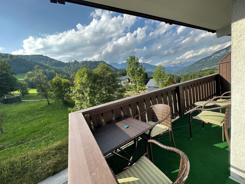 view from L shaped balcony 

