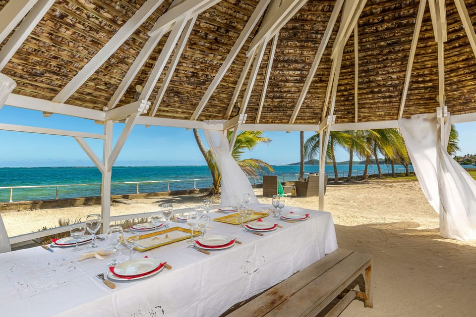 Outdoor banquet area