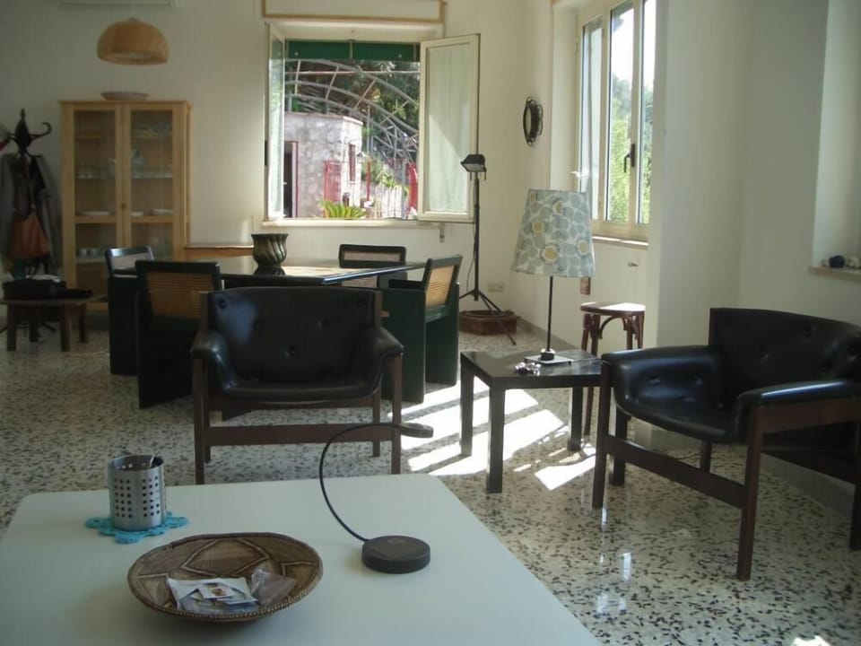 Living room with two large panoramic windows