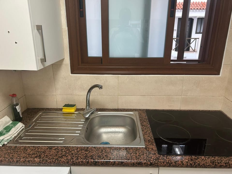 Kitchen sink and electric hob - all newly installed in 2025.