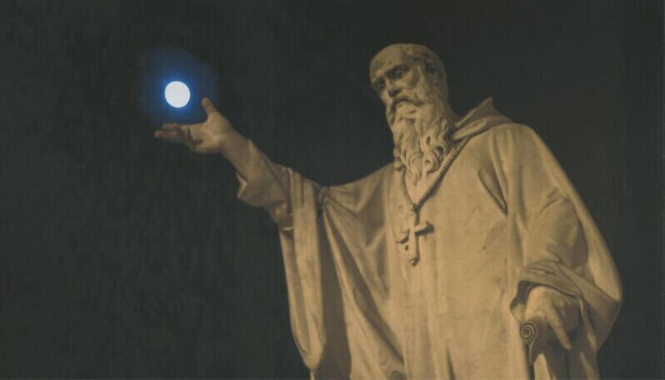St Benedict of Norcia holding the moon