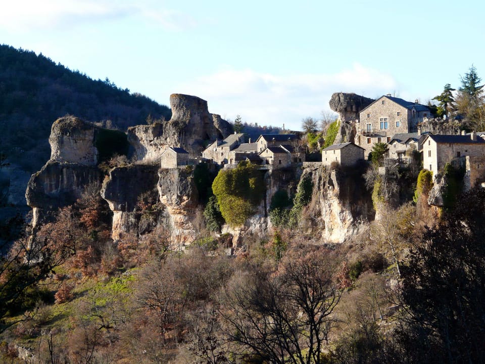 The village of Cantobre - we are the big house on the right