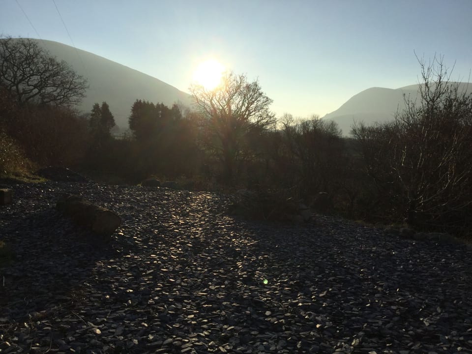 Enjoy the sunrise and sunset and mountain views from the fire pit area