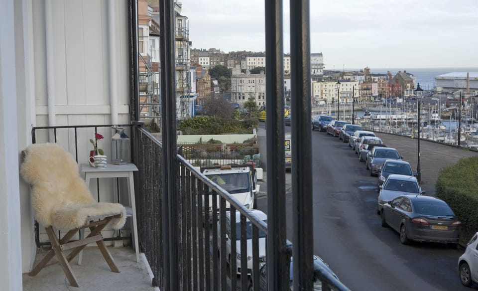 Terrace with views of France on a clear day