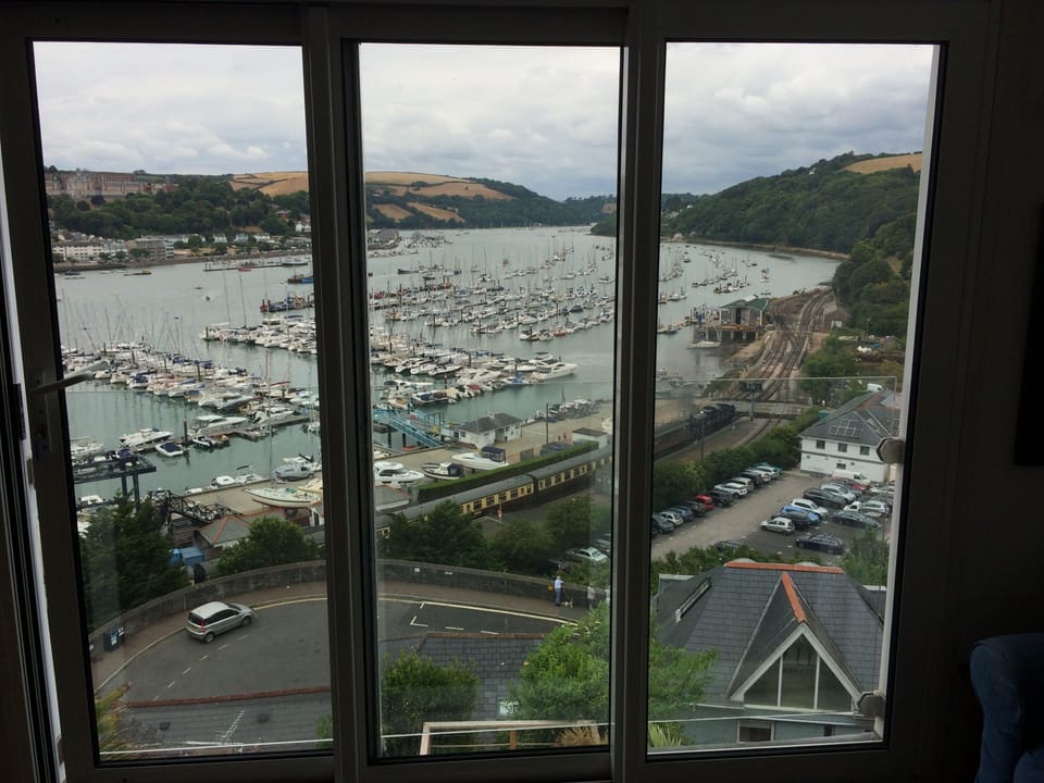 Lounge view over River Dart Marina