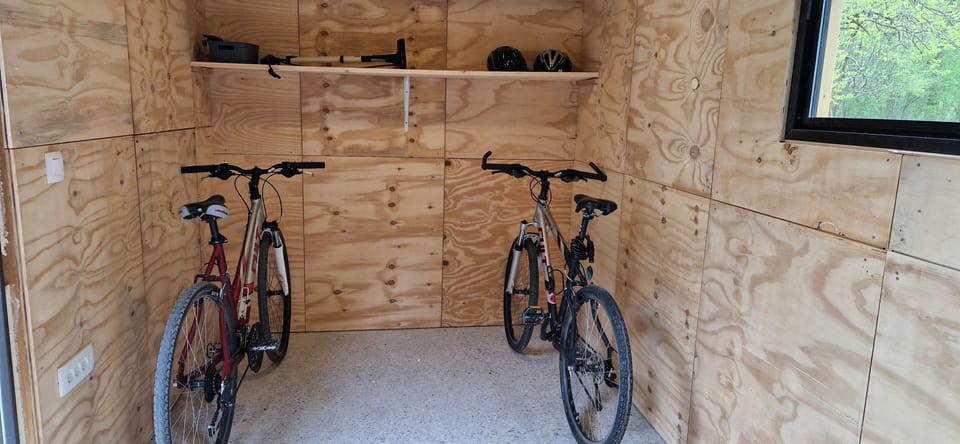 bike shed with the option of charging electric bikes