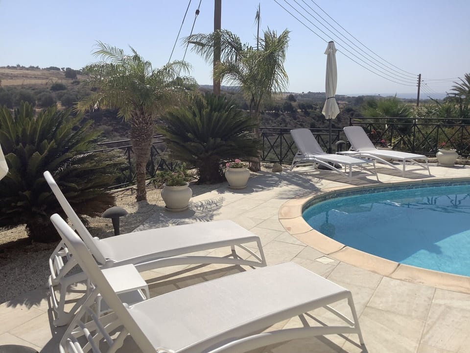Your own private pool with sun loungers & great views