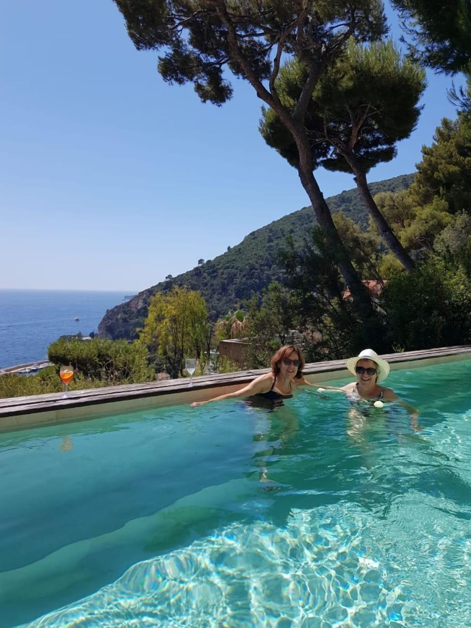 heated pool above the house