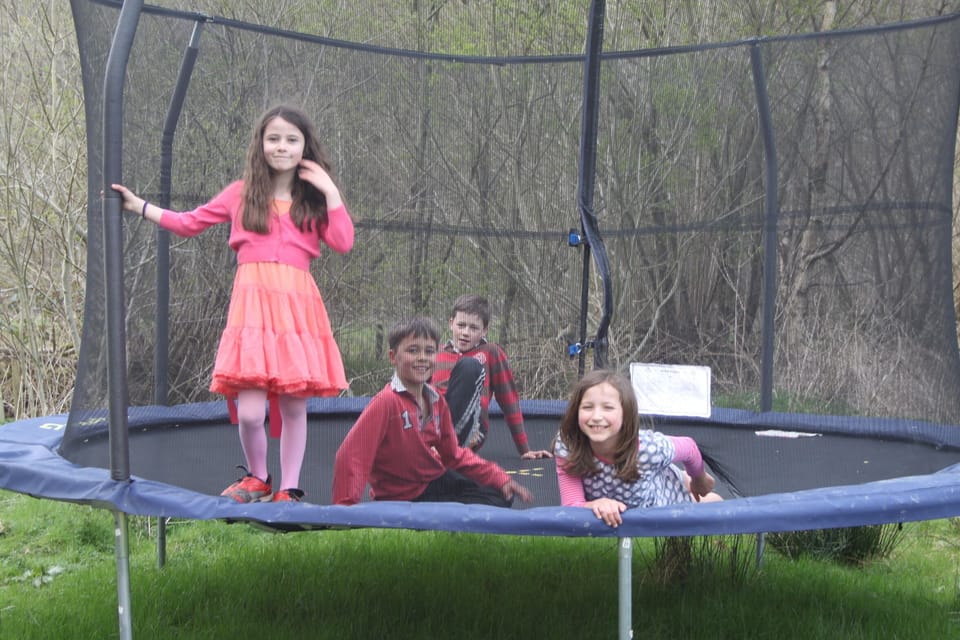 Large trampoline. Lots and lots of space 