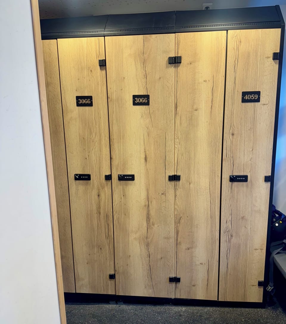 Our double ski lockers...
