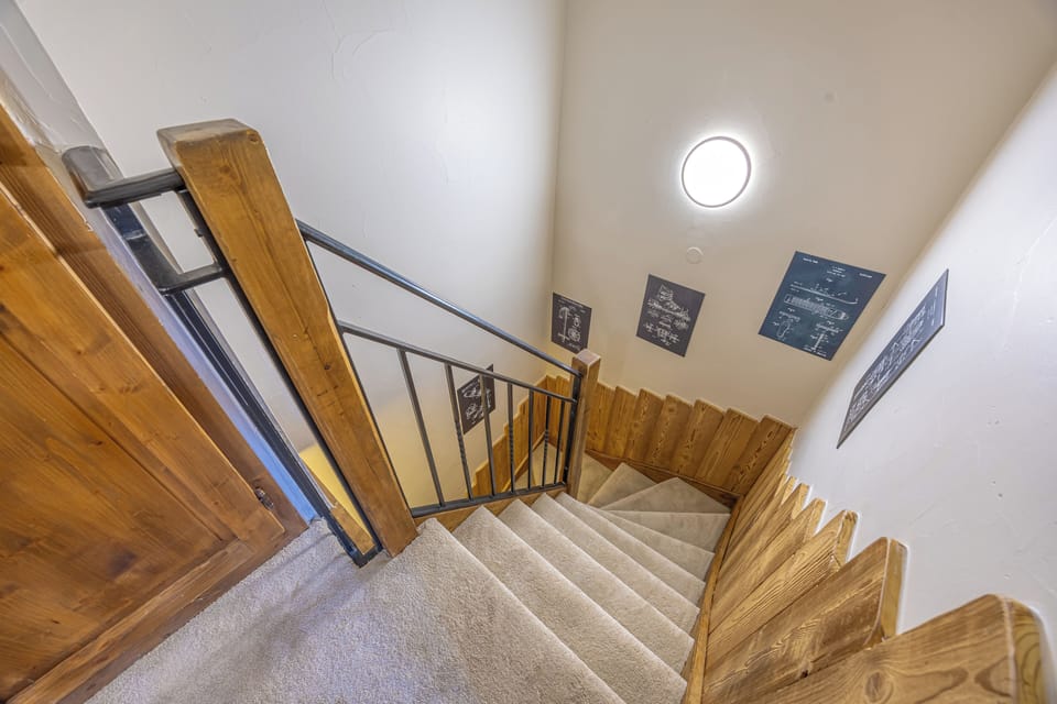 Entrance stairs - entry on 3rd floor, all living space on 4th (top) floor