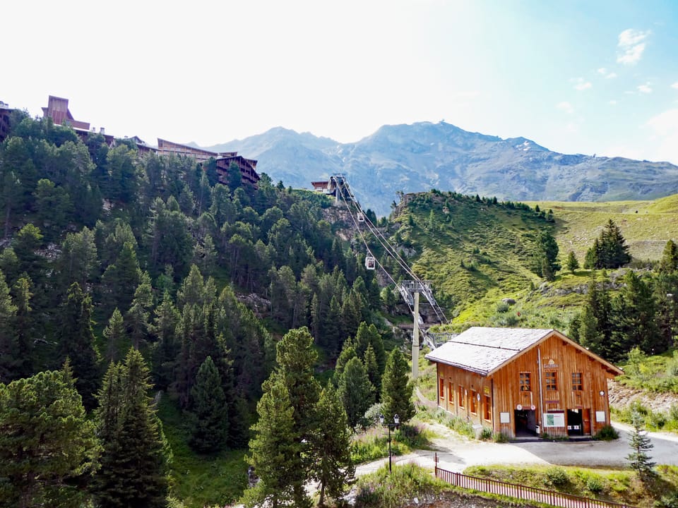 Summer view of Aiguille Rouge from our balcony