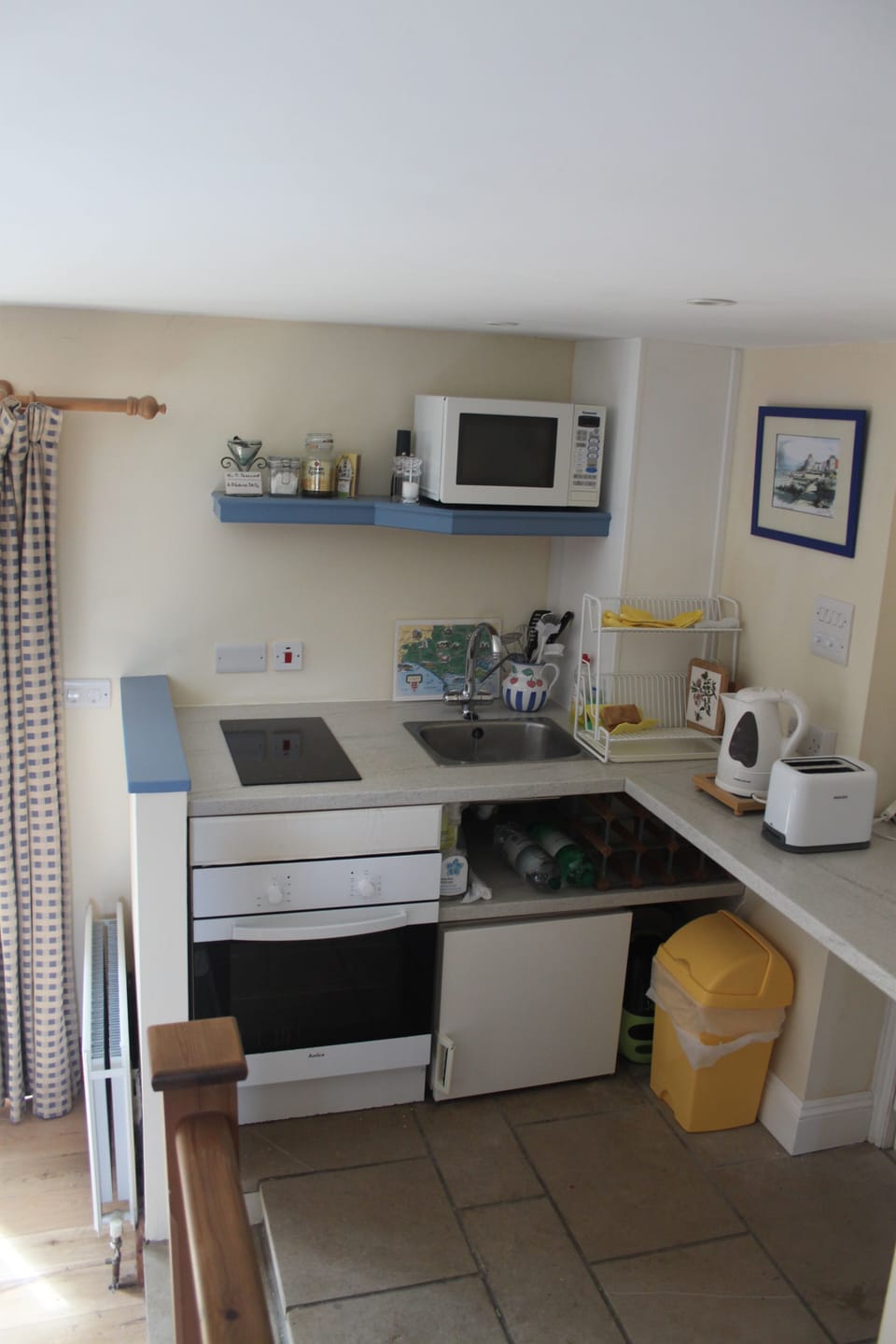 Galley kitchen.