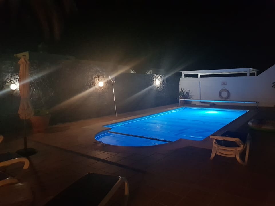 Pool lighting at night 