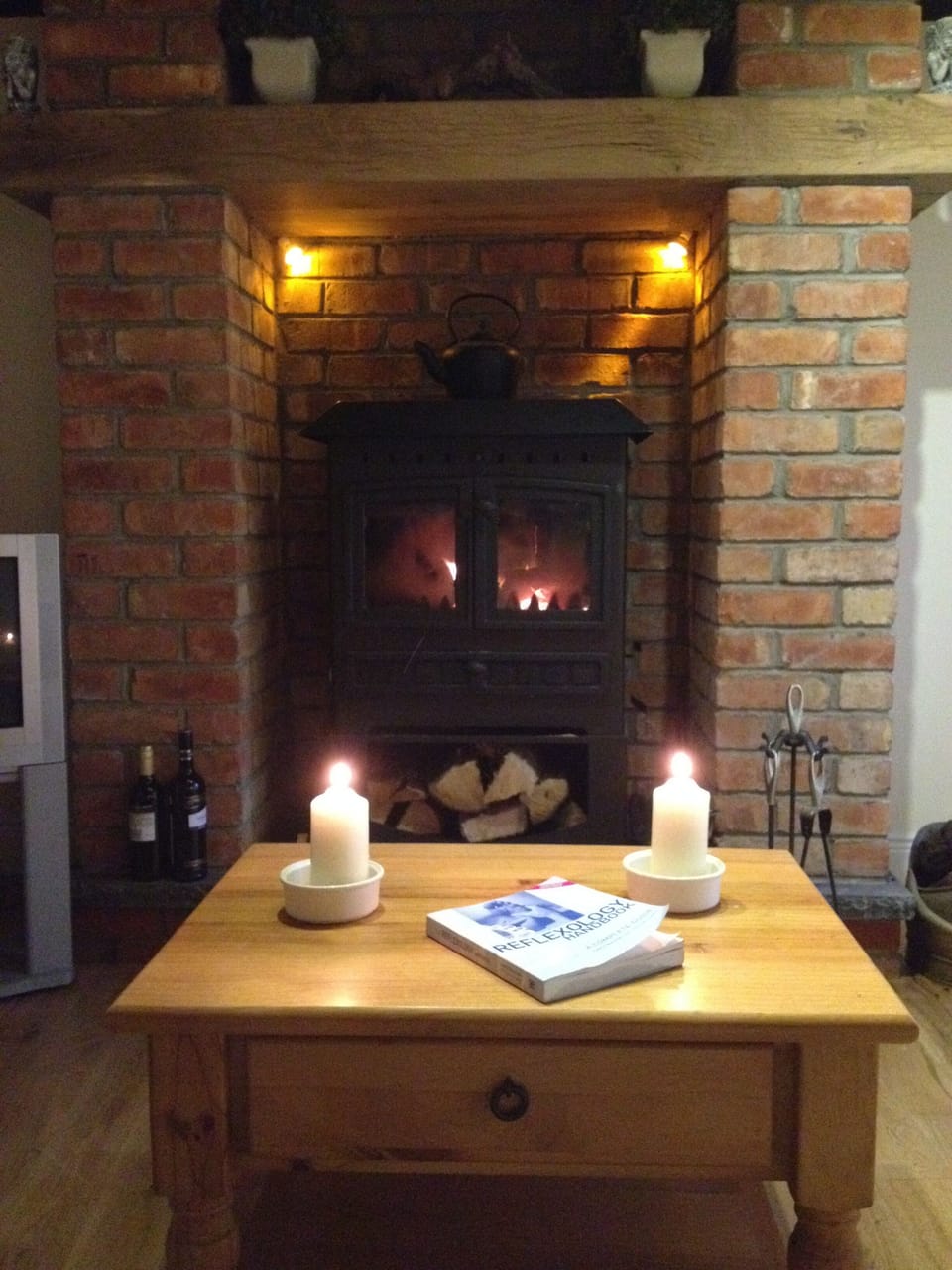 Toast your toes by the warmth of the fire and forget about the time of day/night