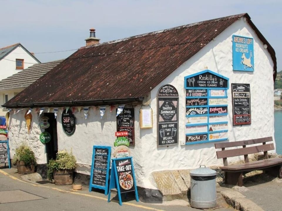 delicious local ice cream awaits you in the village overlooking the harbour