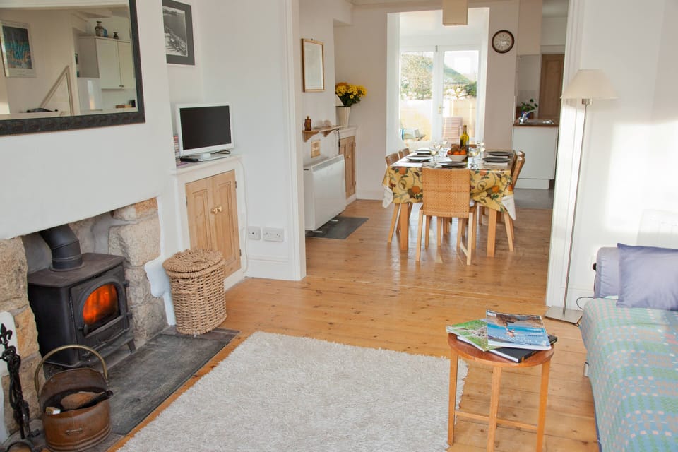 Wood burner in living room