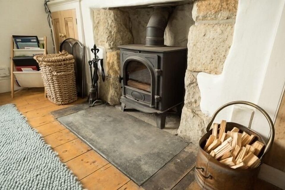 Log burner in lounge