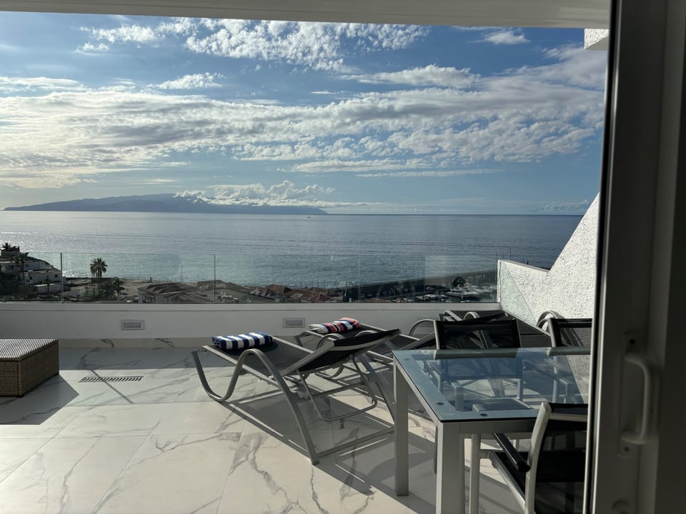 Fabulous views from glass fronted terrace