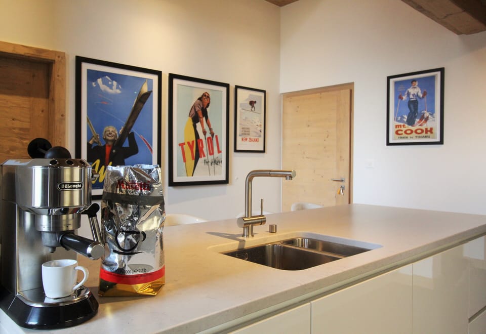 Kitchen island & double height gallery
