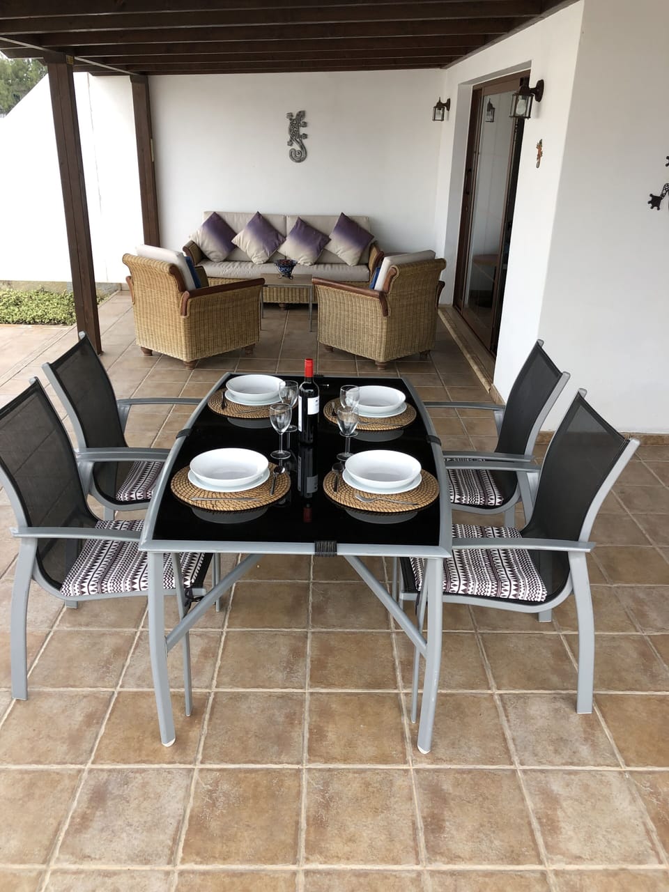 Outside seating and dining area