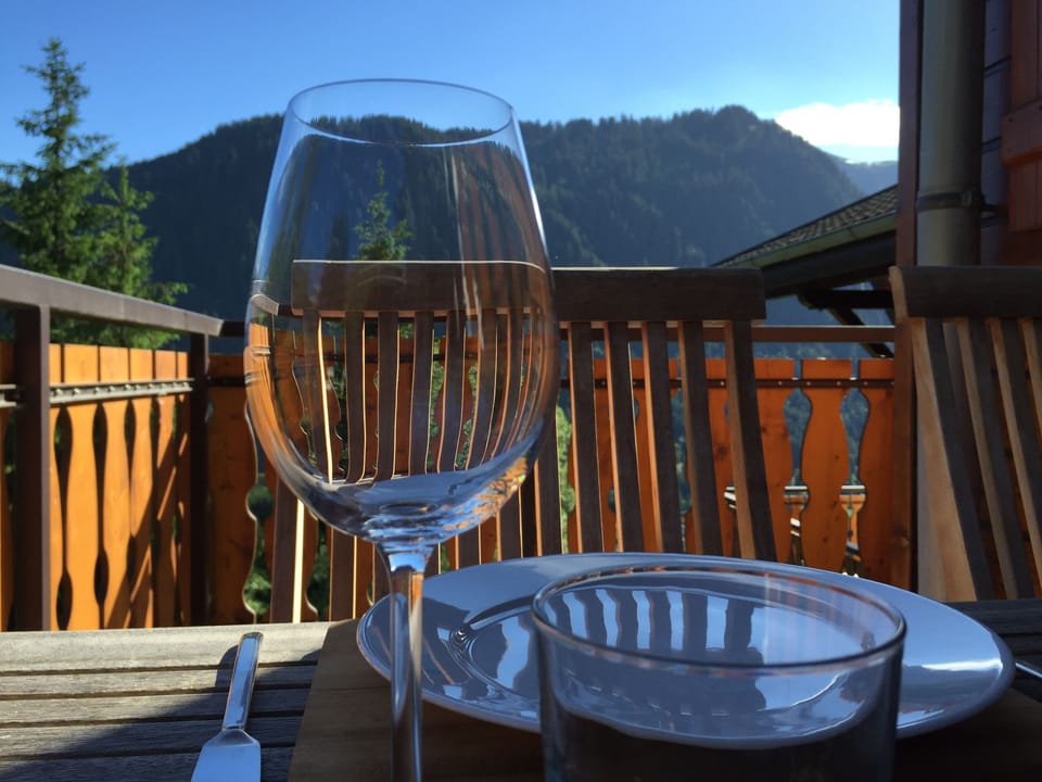Balcony dining with a view