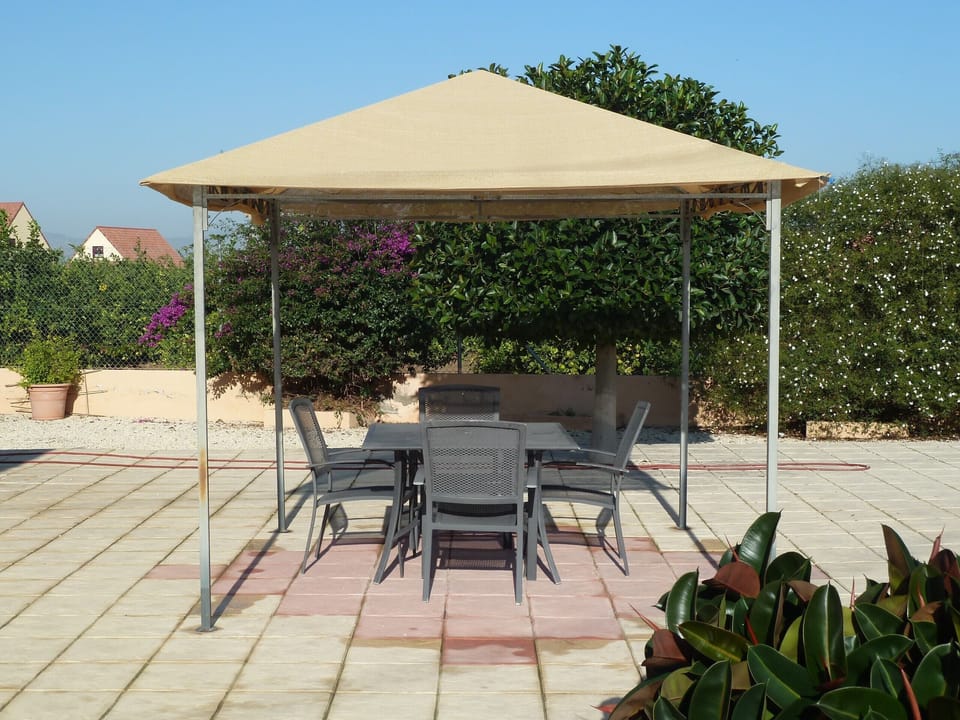 shaded seating area