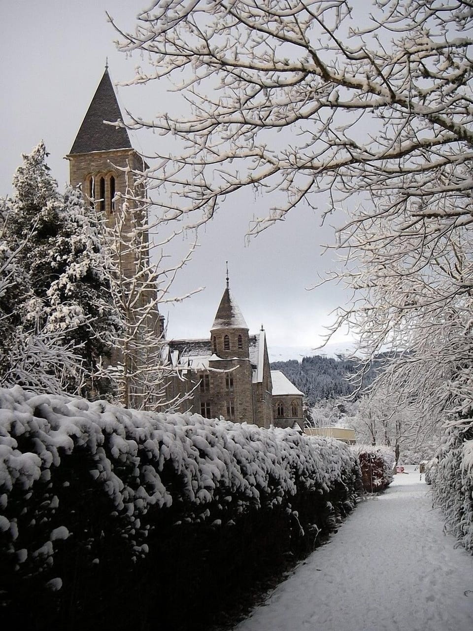 Abbey in winter