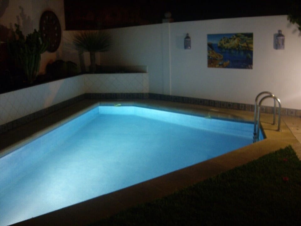Private Pool 8m x 4m illuminated in the evening