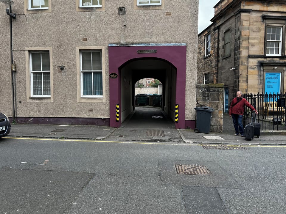Entrance to courtyard parking